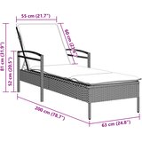  Ležaljka za sunčanje s jastukom 63x200x81 cm poliratan | shoptok.hr