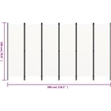 Sobna pregrada sa 6 panela bijela 300 x 180 cm | Eponuda.com