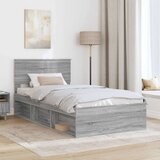  Okvir za krevet s uzglavljem Siva Sonoma 100 x 200 cm | shoptok.hr