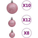  Set božićnih kuglica od 111 komada ružičasti od polistirena | shoptok.hr