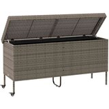 vidaXL Vrtna shranjevalna škatla s kolesi siva 160x55x75 cm poli ratan | Shoptok.si