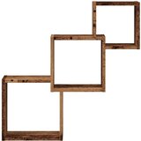 vidaXL Stenske police v obliki kocke starinski les 68x15x68cm inž. les | Shoptok.si