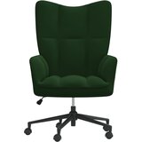 The Living Store Stol za sproščanje temno zelen žamet - Stol Za Sproščanje, (21420532) | Shoptok.si