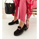 Gemre Black suede block heel loafers Sherie | Shoptok.si