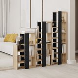 Marckeric Crni/u prirodnoj boji regal u dekoru hrasta 158x151 cm Anissa – | shoptok.hr