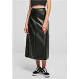 UC Ladies Ladies Synthetic Leather Midi Skirt black