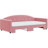  Dnevni krevet na razvlačenje ružičasti 100 x 200 cm baršunasti | shoptok.hr