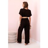 Kesi Włoski Overalls with a decorative belt at the waist brown | Shoptok.si