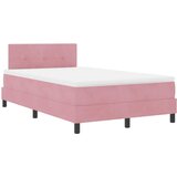  LED Box Spring Krevet Ružičasta 120 x 200 cm Baršun | shoptok.hr