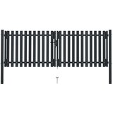 vidaXL dvojna vrata za ograjo iz jekla 306x150 cm antracitna | Shoptok.si