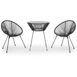  3-dijelni vrtni blagovaonski set crni | shoptok.hr
