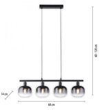 Just LIGHT. 15421-18 - Luster na sajli ZEA 4xE14/25W/230V crna | Eponuda.com