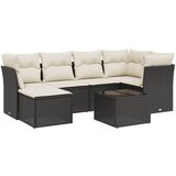  The Living Store Vrtna sedežna garnitura 7-delna z blazinami črn poli ratan - Vrtna Sedežna Garniture, (21463728) | Shoptok.si