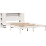 vidaXL Krevet s regalom z knjige bez madraca bijeli 120x190cm borovina | shoptok.hr