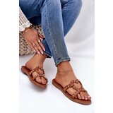 Boto Decorated Flat Women's Sandals Camel Adivrae | Shoptok.si