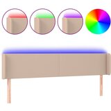 vidaXL LED posteljno vzglavje kapučino 203x16x78/88 cm umetno usnje, (20735469) Cene