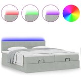 vidaXL Otomanski posteljni okvir z vzmetnicami siv 160x200 cm žamet, (21606969) | Shoptok.si