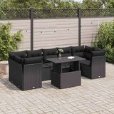 vidaXL 8-dijelni set vrtnih sofa od poliratana s jastucima crni | shoptok.hr