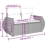  8-dijelni set vrtnih sofa s jastucima smeđi od poliratana | shoptok.hr