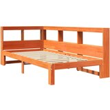  Knjižna postelja brez ležišča vošč. rjava 90x200 cm borovina, (21792407) | Shoptok.si