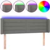 Maison Chic led posteljno vzglavje - vzglavna omarica - nočna omarica temno sivo 147x16x78/88 cm blago, (21712488) Cene