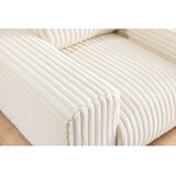 Ropez Kremno bela sedežna garnitura iz rebrastega žameta 178 cm Justin – | Shoptok.si