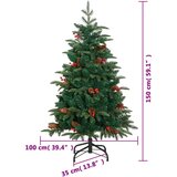  Umjetno božićno drvce sa šarkama šiškama i bobicama 150 cm | shoptok.hr