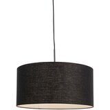 QAZQA Sodobna viseča svetilka črna s črno senco 50 cm - Combi 1 | Shoptok.si