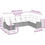  8-dijelni vrtni sofe set s jastučićima siva poli ratan | shoptok.hr