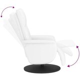  Naslanjač z naslonom za noge belo umetno usnje | Shoptok.si