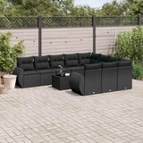  11-dijelni set vrtnih sofa od poliratana s jastucima crni | shoptok.hr