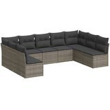  9-dijelni set vrtnih sofa od poliratana s jastucima sivi | shoptok.hr