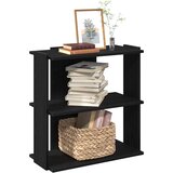  Regal za knjige s 3 razine crni 60x30x80 cm konstruirano drvo | shoptok.hr