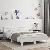 Furnova Posteljni okvir z vzglavjem in LED bel 140x200 cm, (21935990) Cene