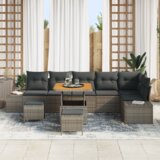  Vrtna sedežna garnitura z blazino 9 pcs Siva poli ratan, (5000144135) | Shoptok.si