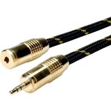 Roline 11.09.4753 klinker avdio podaljšek [1x 3\,5 mm banana moški konektor - 1x priključna doza za 3\,5 mm banana moški konektor] 2.50 m črna/zlata zaščiten, (20432135) Cene