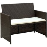 Maison Chic Vrtni kavč - Zunanji kavč dvosed z blazinami rjav poli ratan, (22041849) | Shoptok.si