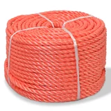 vidaXL Zvita vrv polipropilen 12 mm 500 m oranžna
