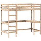 vidaXL Posteljni okvir z mizo 90x190 cm trdna borovina, (21007023) Cene