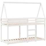 vidaXL Pograd s streho bel 90x200 cm trdna borovina, (21243269)