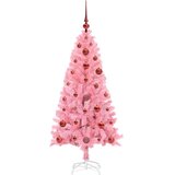  Božićno drvce s 150 LED svjetlima Ružičasta 120 cm PVC | shoptok.hr