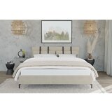 Ropez Bež tapecirani bračni krevet s podnicom 140x200 cm Tulsa – | shoptok.hr
