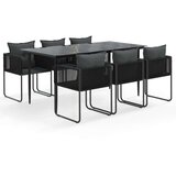  7-dijelni vrtni blagovaonski set crni | shoptok.hr