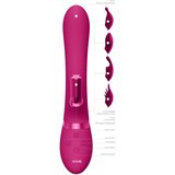 VIVE Chou - punjivi, izmjenjivi vibrator za glavu s klitorisnom rukom (roza) | shoptok.hr