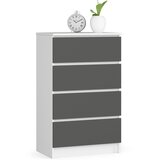 AKORD Komoda za dnevno sobo K 60 cm 4 predali - bela-grafitno siva, (21703173) Cene