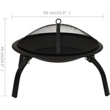  2-u-1 posuda za vatru i roštilj sa žaračem 56x56x49 cm čelični | shoptok.hr