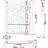 vidaXL Vrtna vrata 105x130cm preperevanje oblikovanje jeklenimi valovi | Shoptok.si