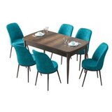 Hanah home set trpezarijski sto i 6 stolica zen baroque turquoise | ePonuda.com