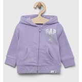 GAP Dukserica za bebe x Disney boja: ljubičasta, s kapuljačom, s tiskom | shoptok.hr