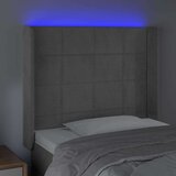  Uzglavlje svjetlosivo 103 x 16 x 118/128 cm baršunasto | shoptok.hr